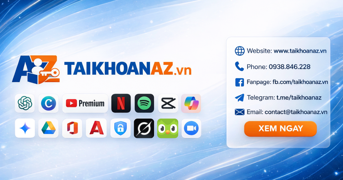 TaikhoanAZ – Mua Tài Khoản, Phần Mềm Bản Quyền Giá Rẻ Uy Tín